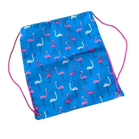 NWOT Flamingo Drawstring Sports Bag - Picture 1 of 7